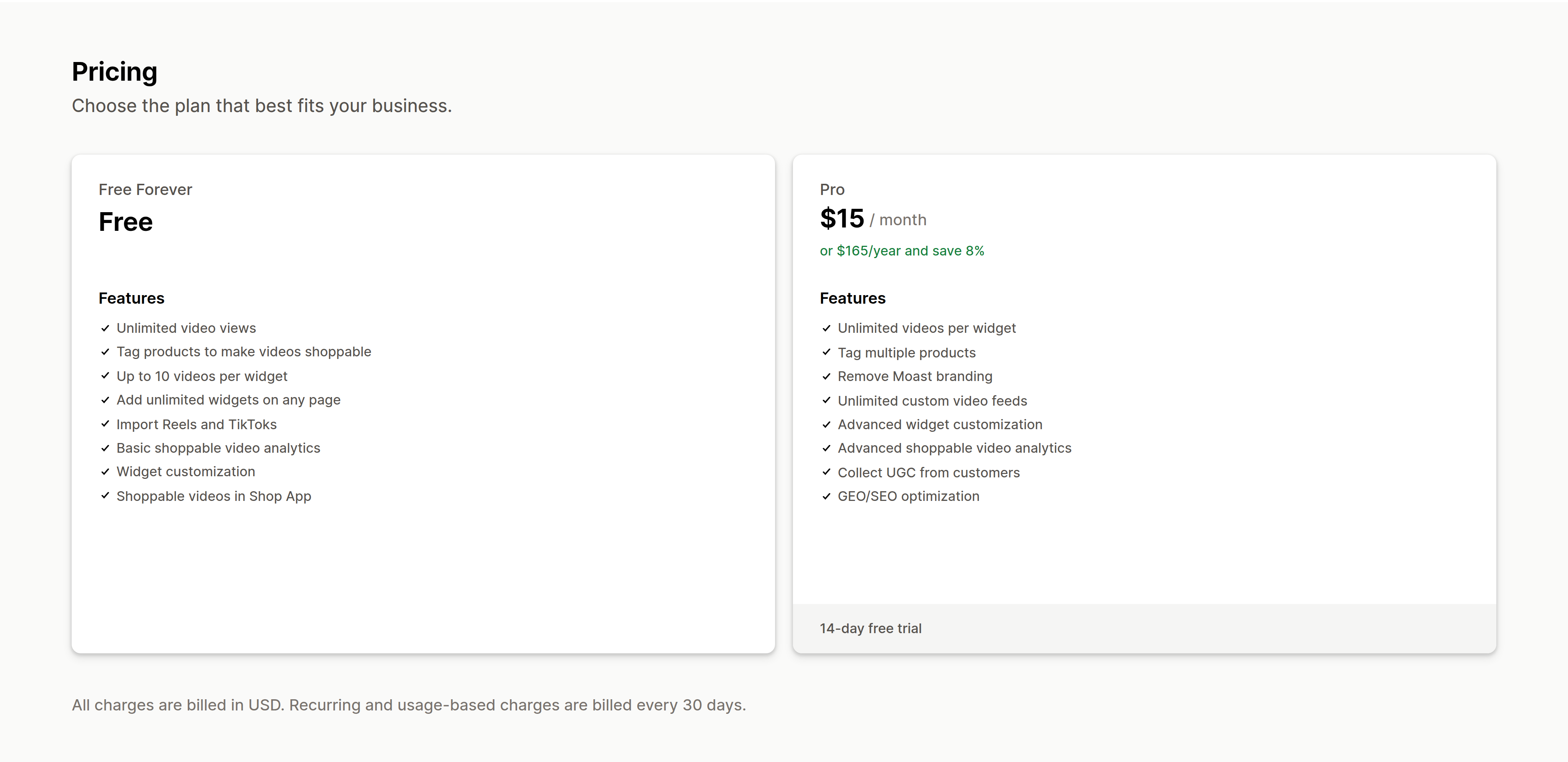 Doran vs Moast Pro price comparison: $9 vs $15 per month, $258 vs $495 over three years (Moast)